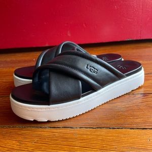 Ugg Zayne Crossband Platform Slide - Black, 7.5